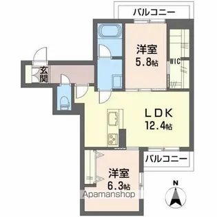 プレミアス長町【3階】の間取り