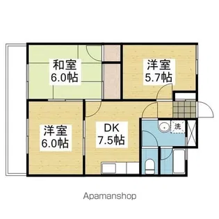 大聖ハイツ 中央棟【602.号室】の間取り