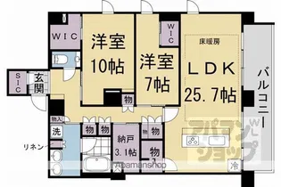 レーベン清水五条【7階】の間取り