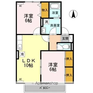 ソレアード上谷 B棟【1階】の間取り