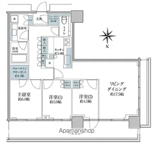 パークシティ中野ザ・タワー エアーズ【16階号室】の間取り