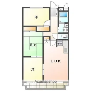 田辺ハイツナンバー2【1階】の間取り