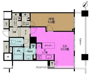 ザ・タワー大阪【39階】の間取り