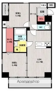 PASSERELLE MATSUBASHI【8階】の間取り