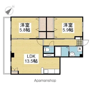 2LDKの間取り画像