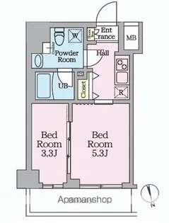 HY’S桜橋MIRAIS【3階】の間取り