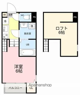 ハーモニーテラス新田Ⅶ【1階】の間取り