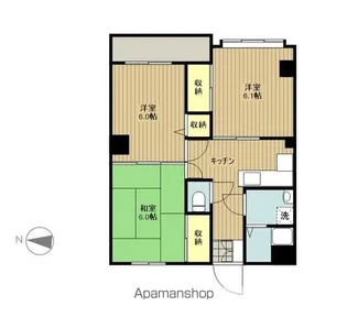 レジデンス麓山【202号室】の間取り