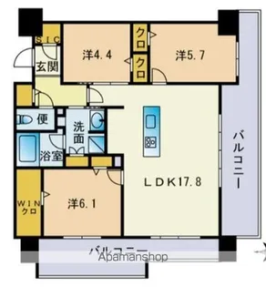 照葉オーシャンステージ EAST棟【515号室】の間取り