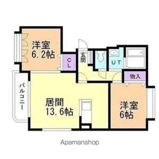 ノーヴァ32D【2階】の間取り