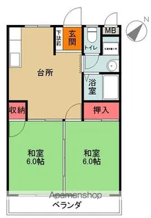 イーストテラス【302号室】の間取り