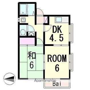 シャマードハイツ豊【201号室】の間取り