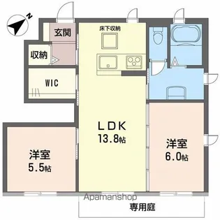 エクレール長楽寺A棟【1階】の間取り
