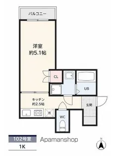 Le Lien Blanc高木【1階】の間取り