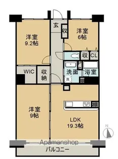 キャッスルハイツ武豊桜ヶ丘第Ⅱ【7階】の間取り