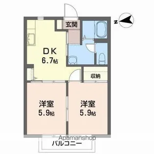 イーストヒルズ【1階】の間取り