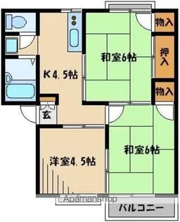 ヴェルレーヌ浦和【1階】の間取り