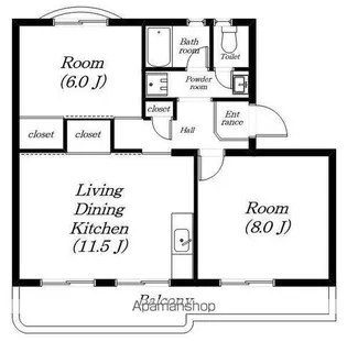 メゾン唐崎【206号室】の間取り