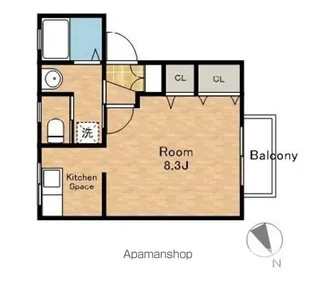 メゾンドフロール【105号室】の間取り