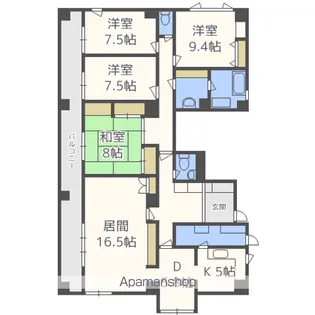 ラベンダー白石【3階】の間取り