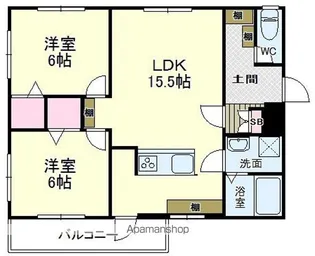 ライトマンション【2階】の間取り