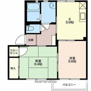 アップルヤマハ【1階】の間取り