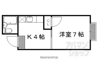 コーポ比加里【2B号室】の間取り