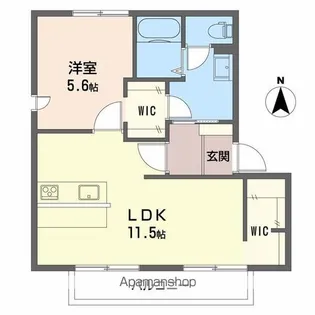 サンシャイン杉山DE【D202号室】の間取り