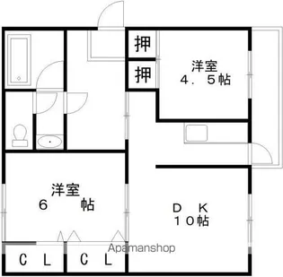 助松ハイツ【D101号室】の間取り
