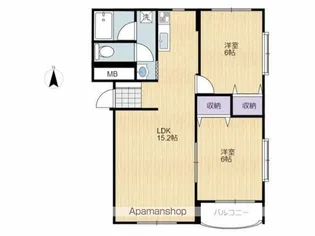 フローラルハイツ真帆【Ⅱ-101号室】の間取り