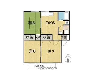 グリーンビレッジA【102号室】の間取り