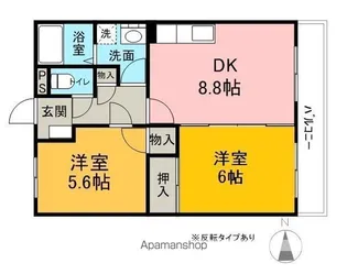 ハイツヒルトップ【102号室】の間取り