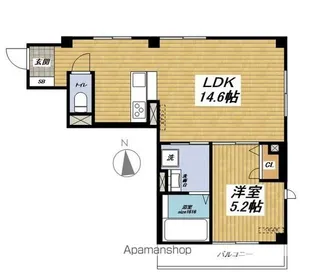 RIVERSIDE HILLS HIKAWADAI【302号室】の間取り