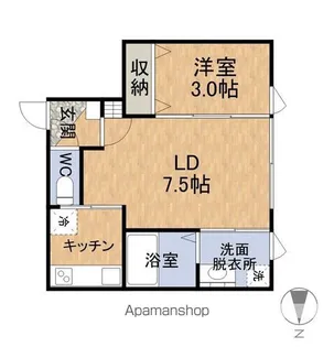 インテグラル京町【203号室】の間取り