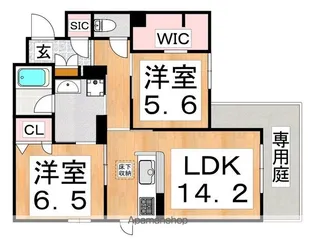 メゾンエディアン新金岡【1階】の間取り