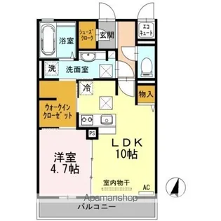 ジュネス・ハーベス【1階】の間取り