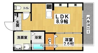 ジーイーオンズ【3F号室】の間取り