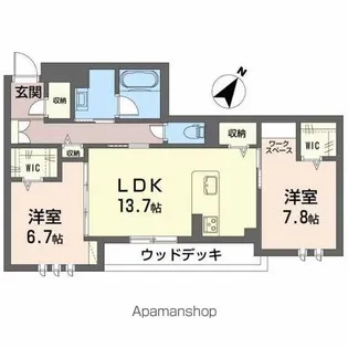 ソレアード【103号室】の間取り