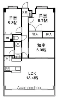 サニーウェル仲村【7階】の間取り