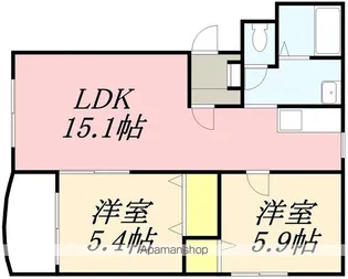 ピュアライフ中道【302号室】の間取り