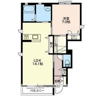 クラヴィエ並柳【A101号室】の間取り