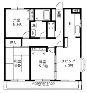 サンドエル【103号室】の間取り