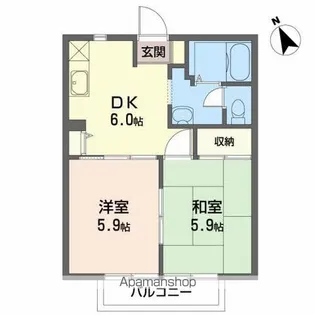 サンライズイイダ【1階】の間取り