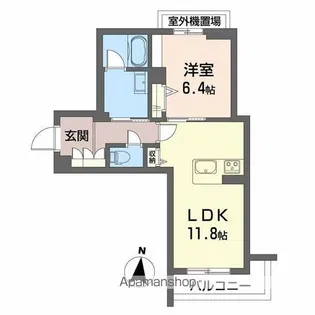 クオリスタ神宮参道【201号室】の間取り