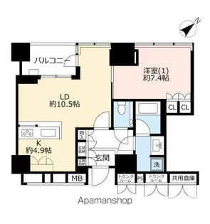 横浜ヴェールタワー【2205号室】の間取り
