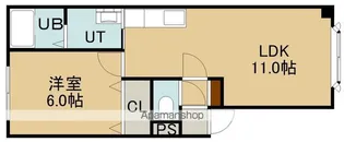 ハイブリッジMS松陰【302号室】の間取り