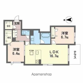 シャーメゾン東雲【1階】の間取り