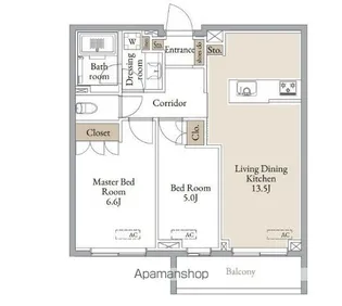 クラリティア横濱反町【2階】の間取り