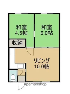 ひのき荘(ヒノキソウ)【1階左号室】の間取り