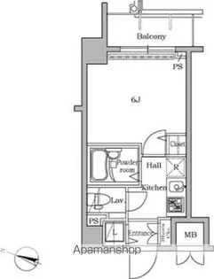 レジディア広尾Ⅱ【6階】の間取り